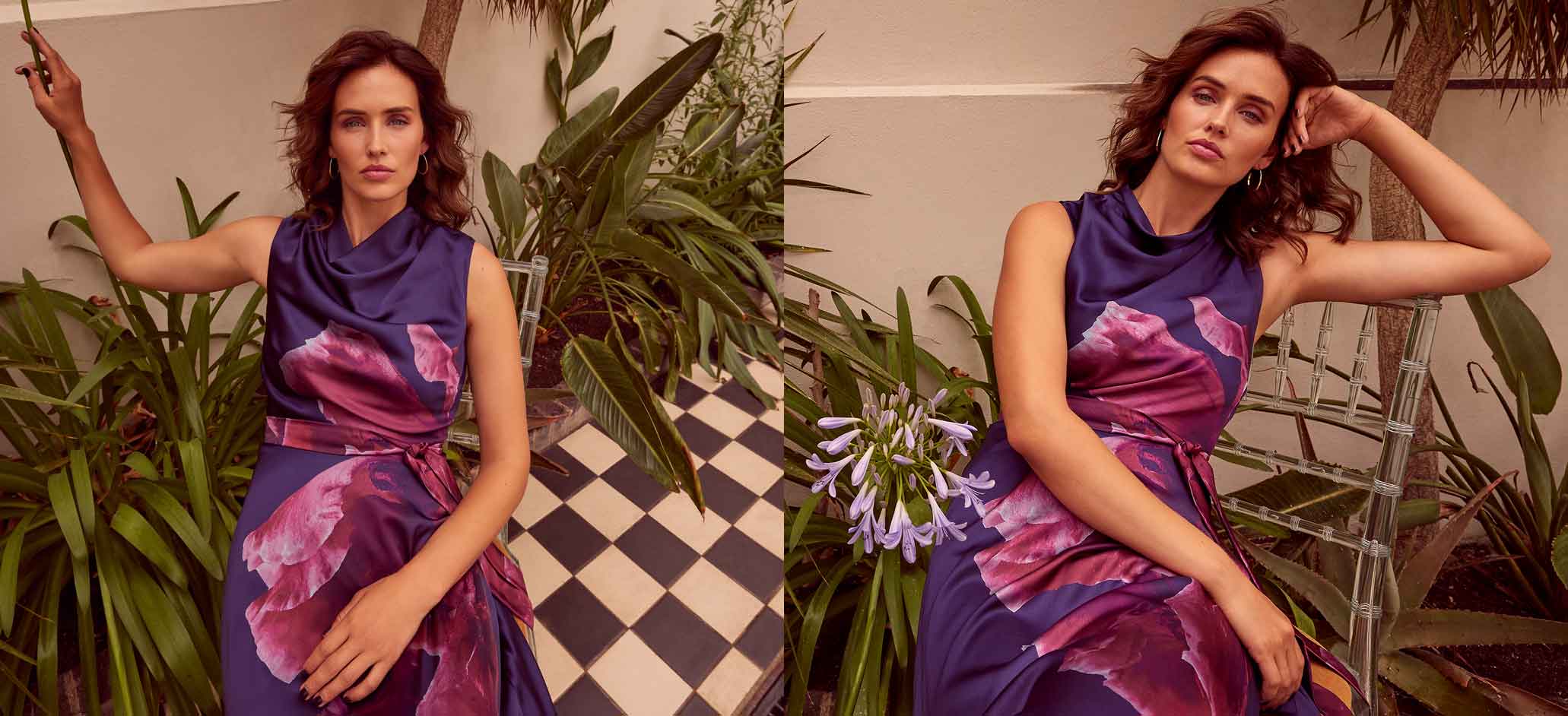 Alayna Handkerchief Hem Floral Midi Dress