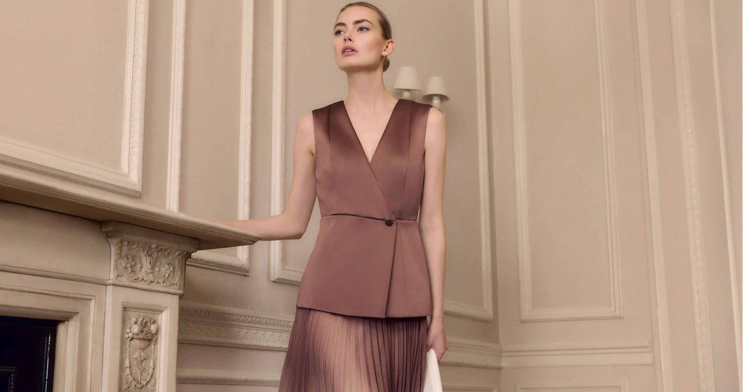 Woman wearing Phase Eight dress