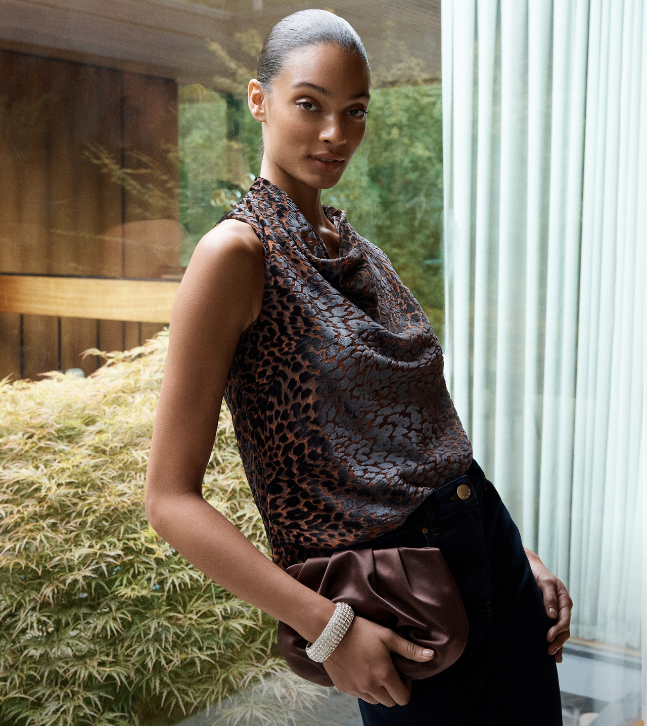 Woman wearing Phase Eight dress