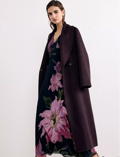 Hobbs Betty floral printed long sleeve maxi dress.