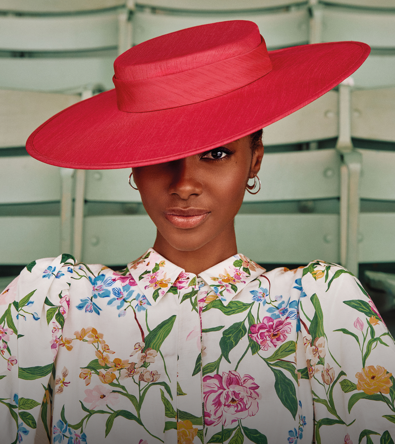 Woman wearing Phase Eight dress