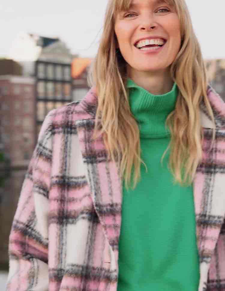 Pink Checked Coat