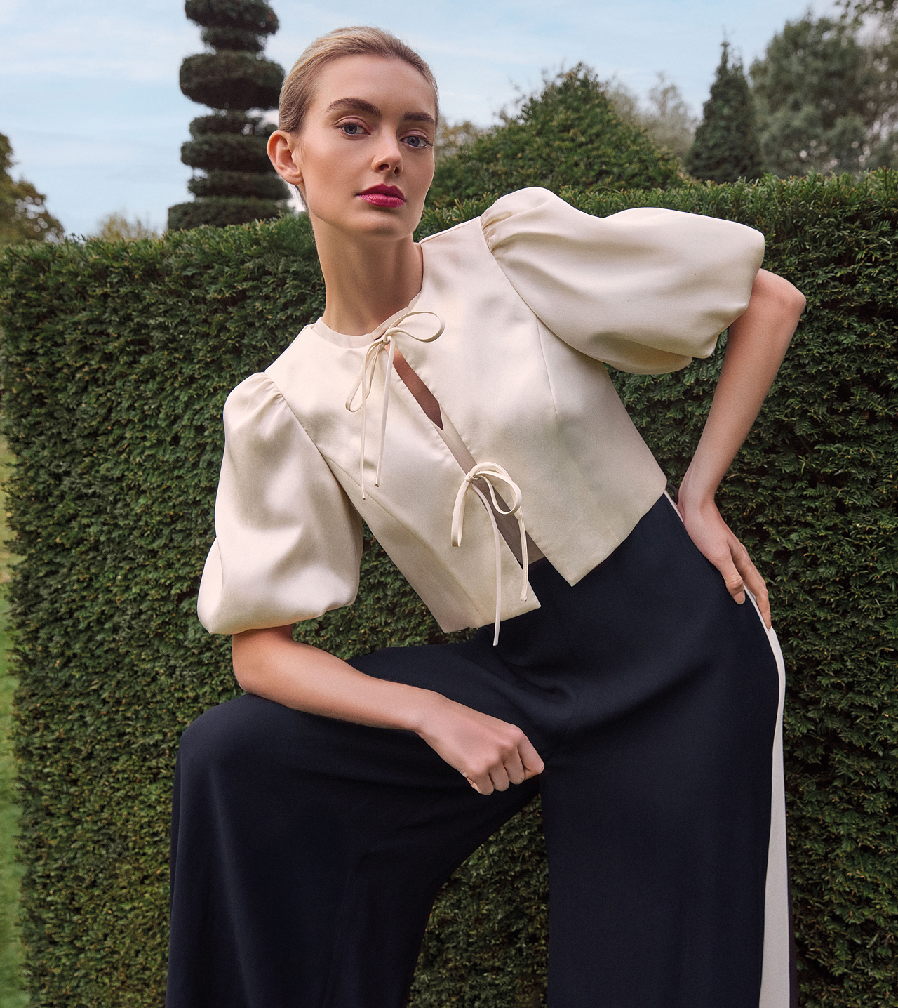Woman wearing Phase Eight dress