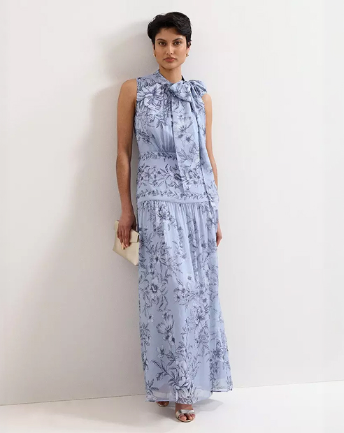 Woman in Phase Eight silk dress