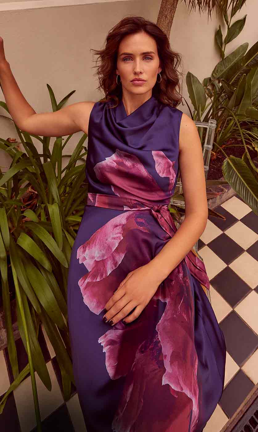 Purple floral dress