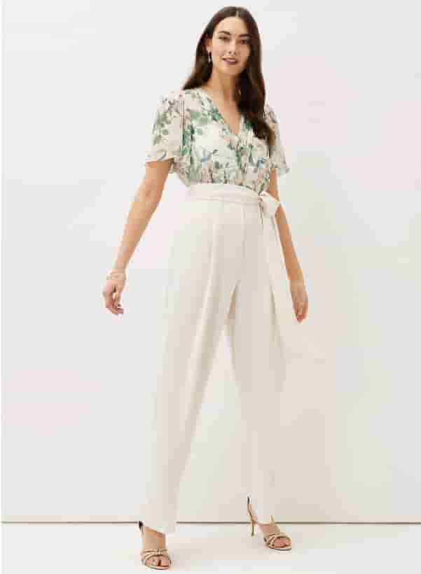 Floral and cream jumpsuit