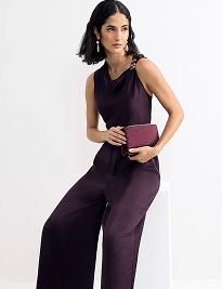 Hobbs Avril satin cowl neck jumpsuit.
