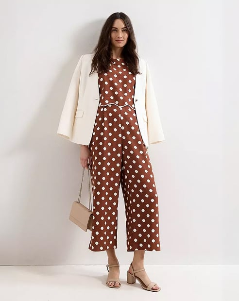 Woman wearing Phase Eight jumpsuit