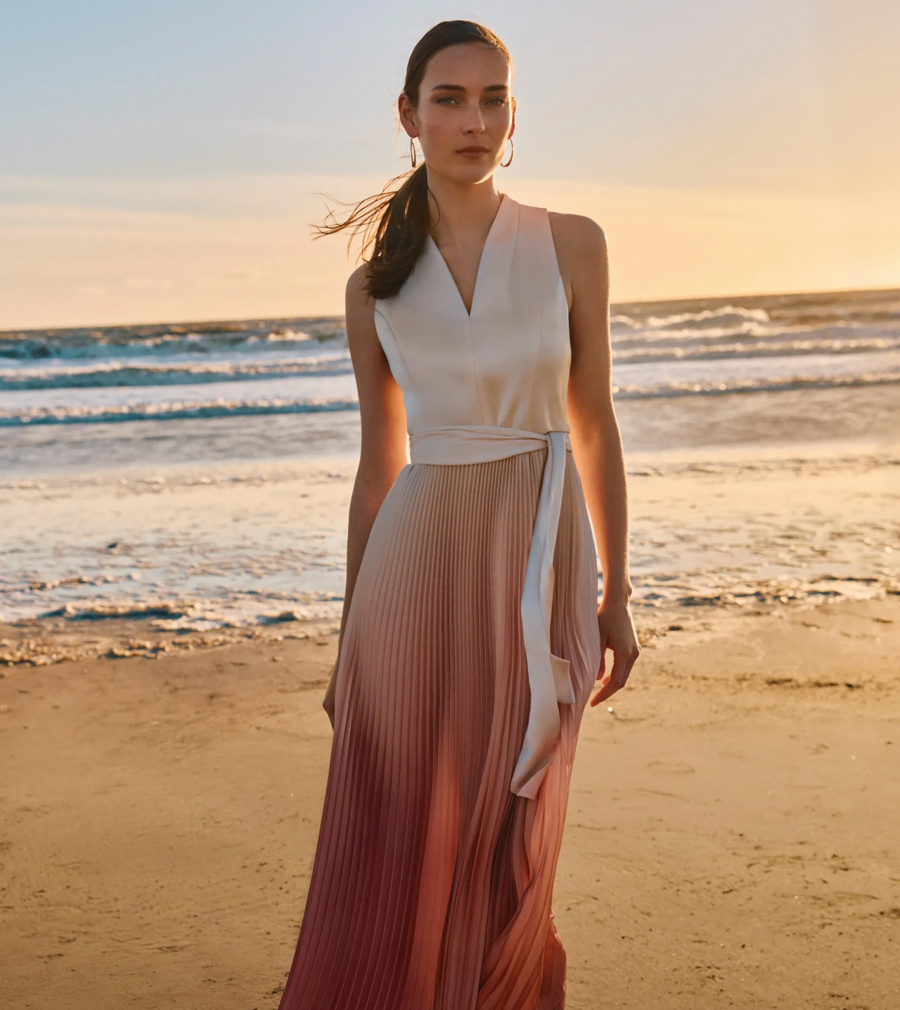 Woman wearing Phase Eight dress