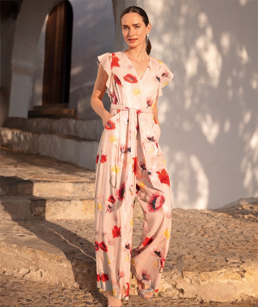 Woman wearing Phase Eight Rhiannon Jumpsuit