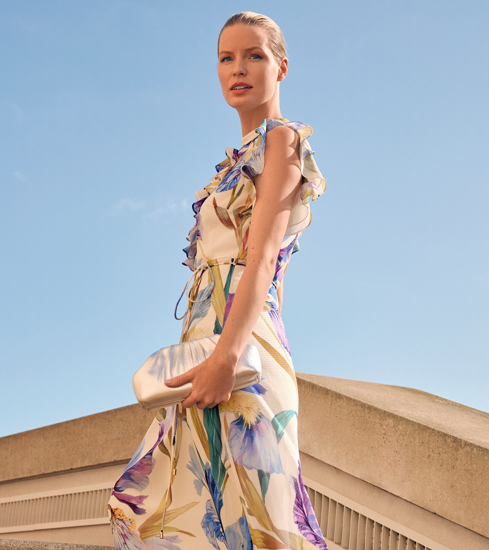 Woman wearing Phase Eight dress