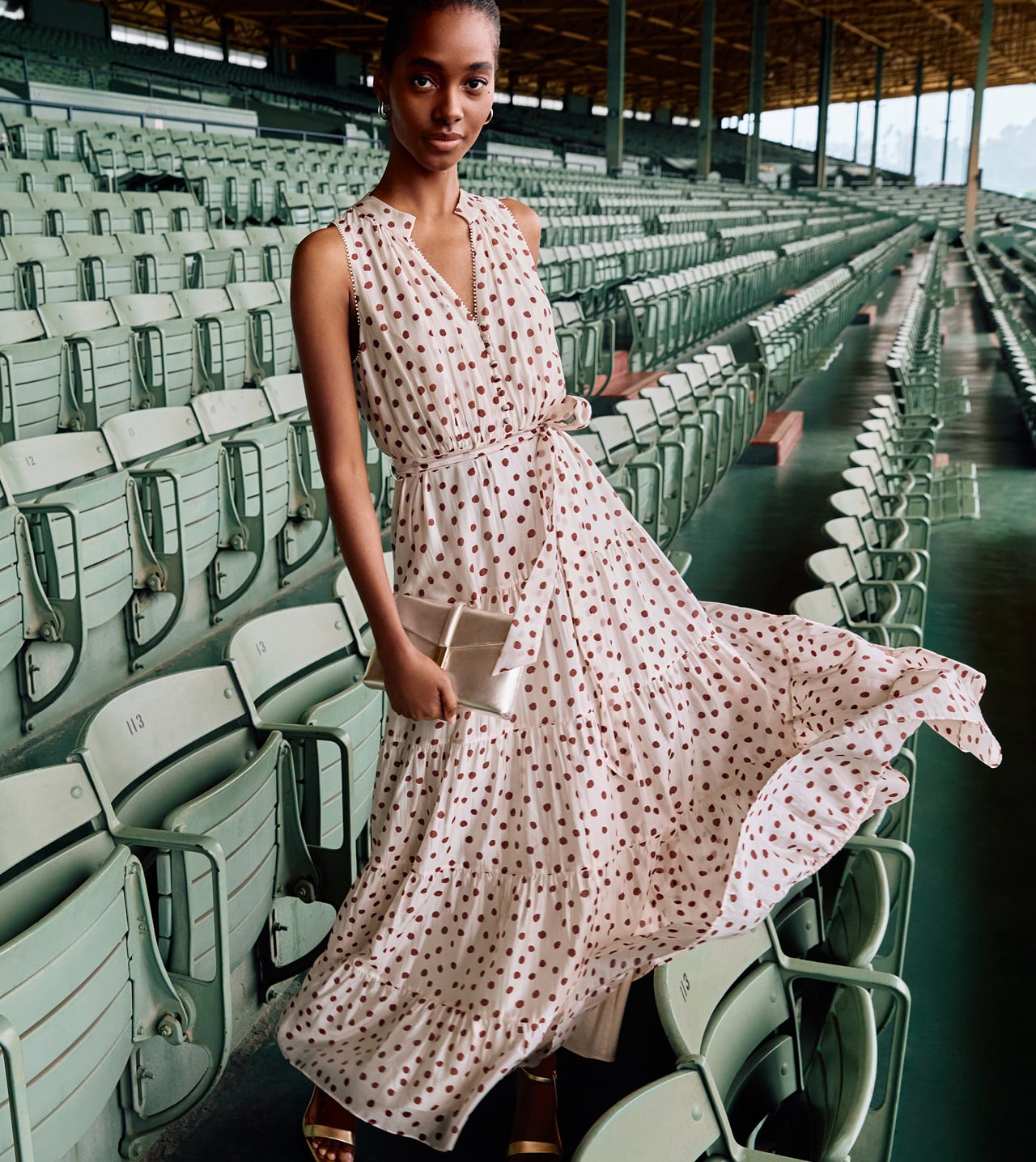 Woman wearing Phase Eight dress