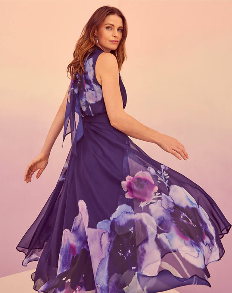 Kaylee Velvet Pleat Occasion Dress