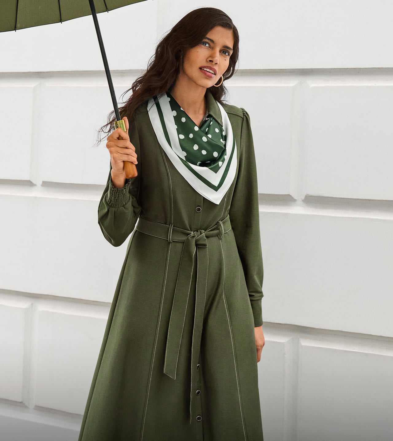 Woman wearing Phase Eight dress