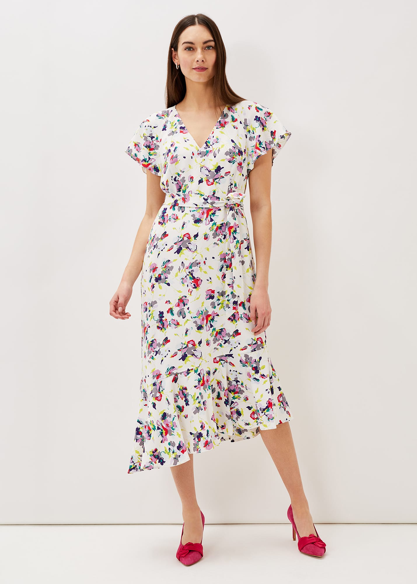 Phase Eight Women's Lorel Floral Asymmetric Hem Dress
