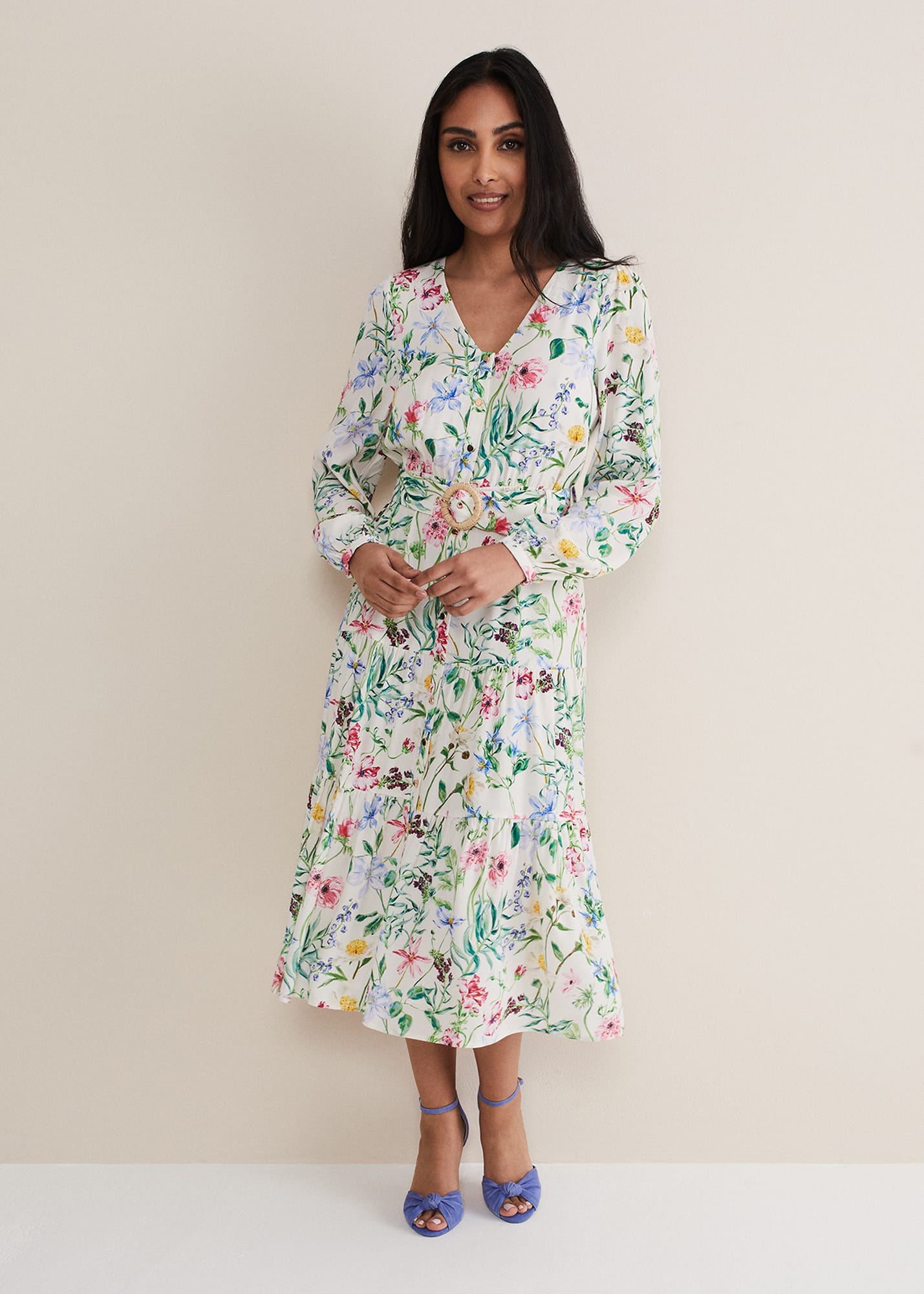 Petite Floral Jacquard Satin Fit & Flare Midaxi Mother Of The Bride Outfits Dress main image 1