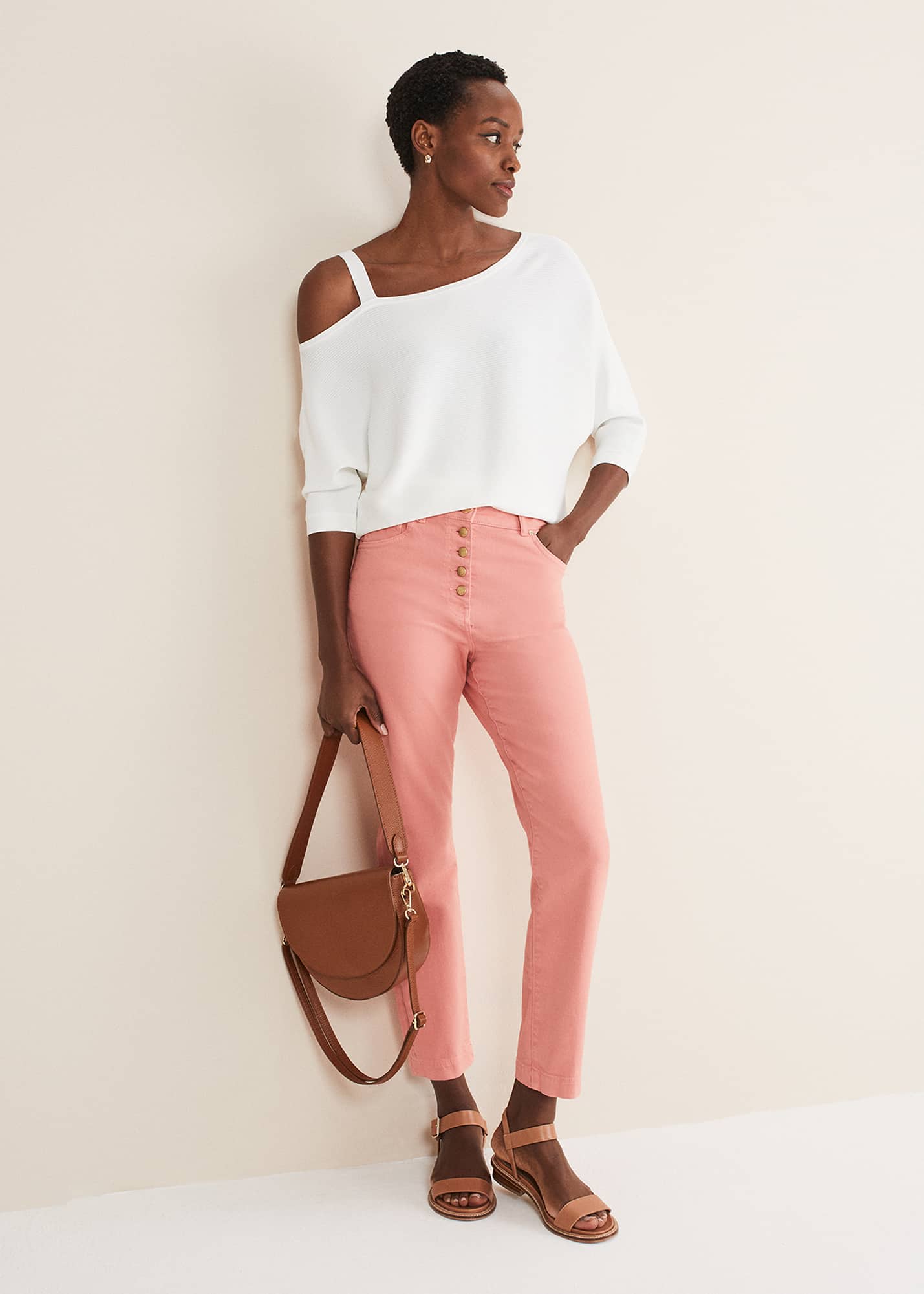 Phase Eight Women's Karlie Button Through Straight Leg Jeans