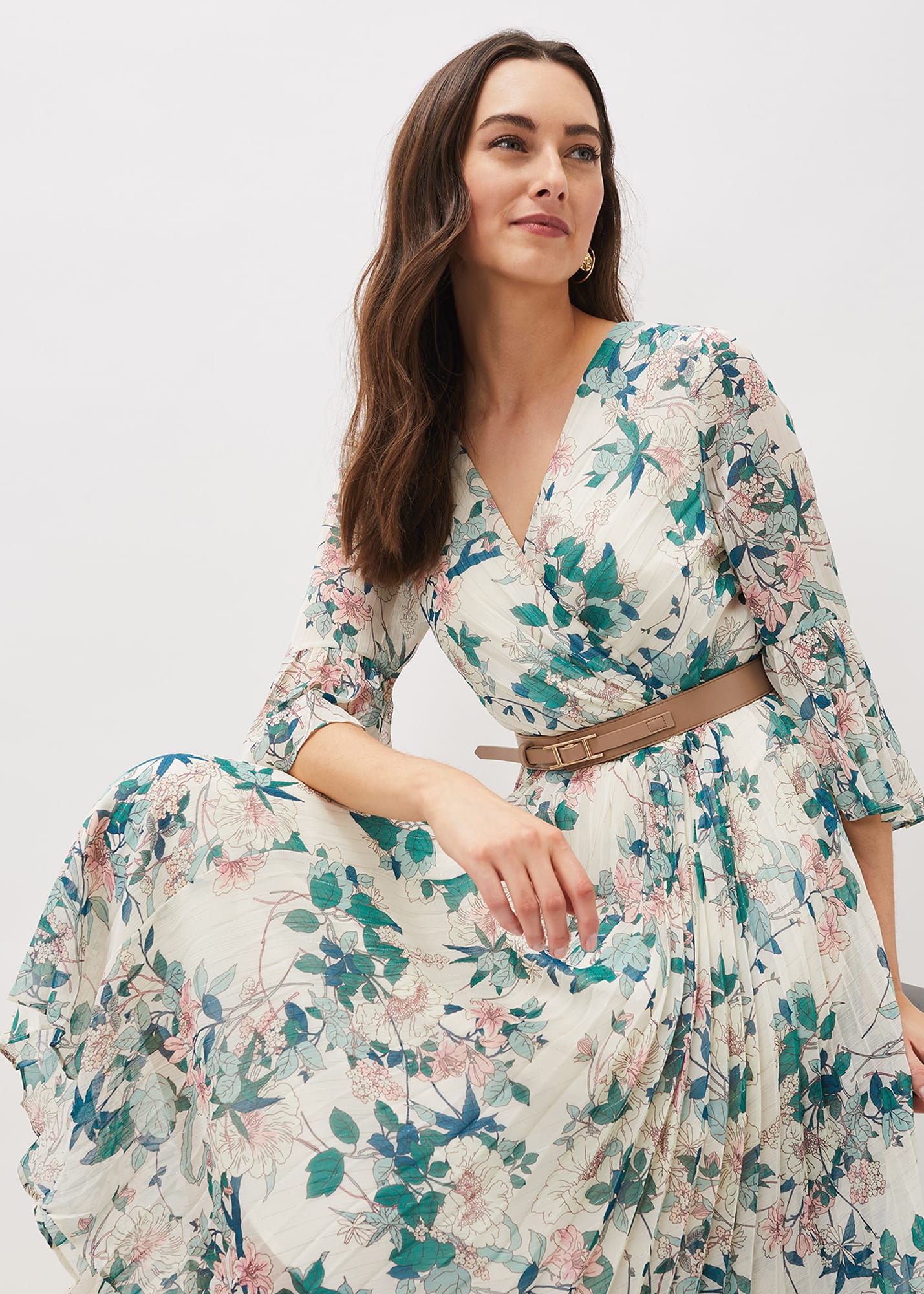 Phase Eight Women's Dani Floral Pleated Midi Dress