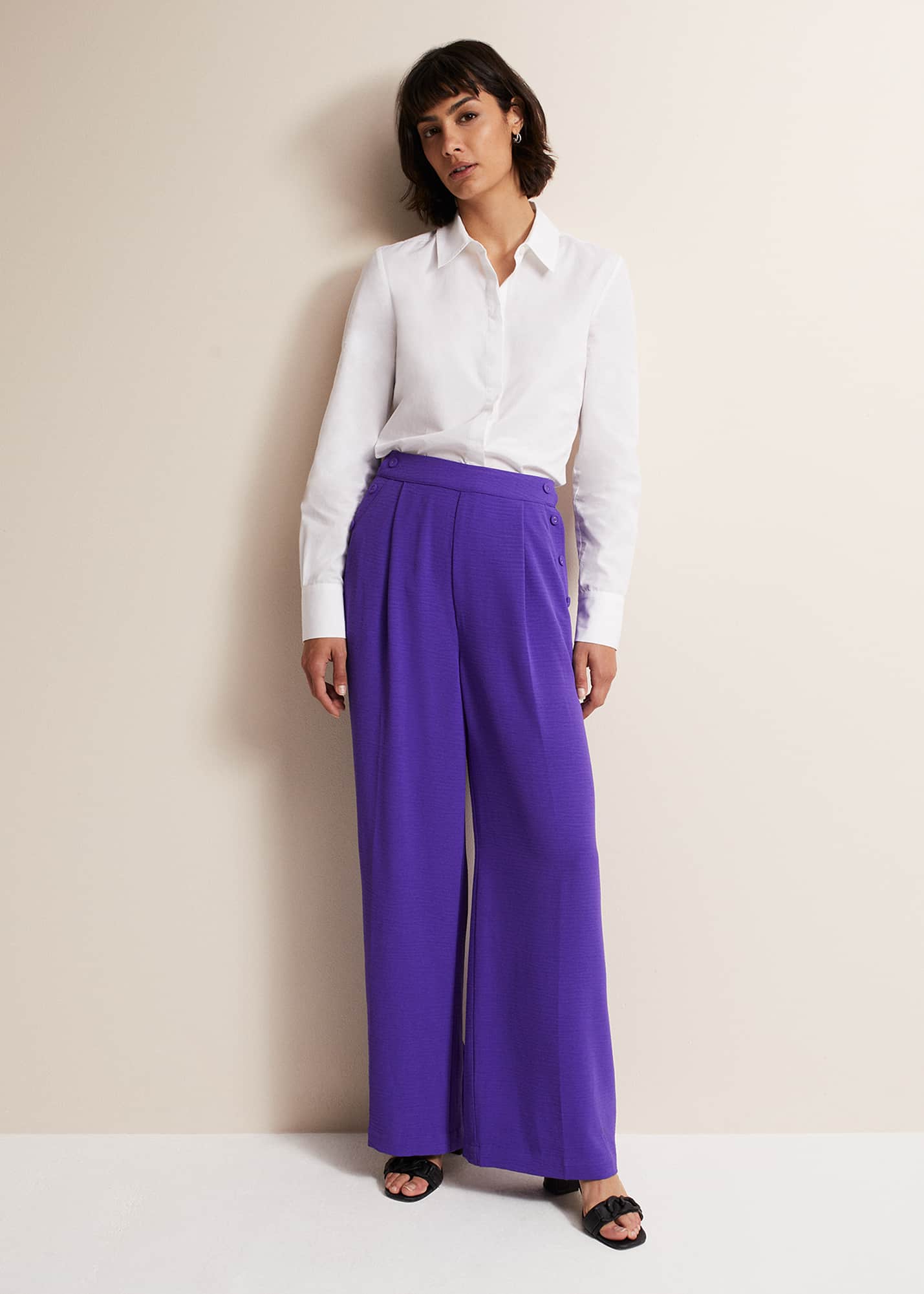Phase Eight Women's Azylnn Purple Wide Leg Trousers