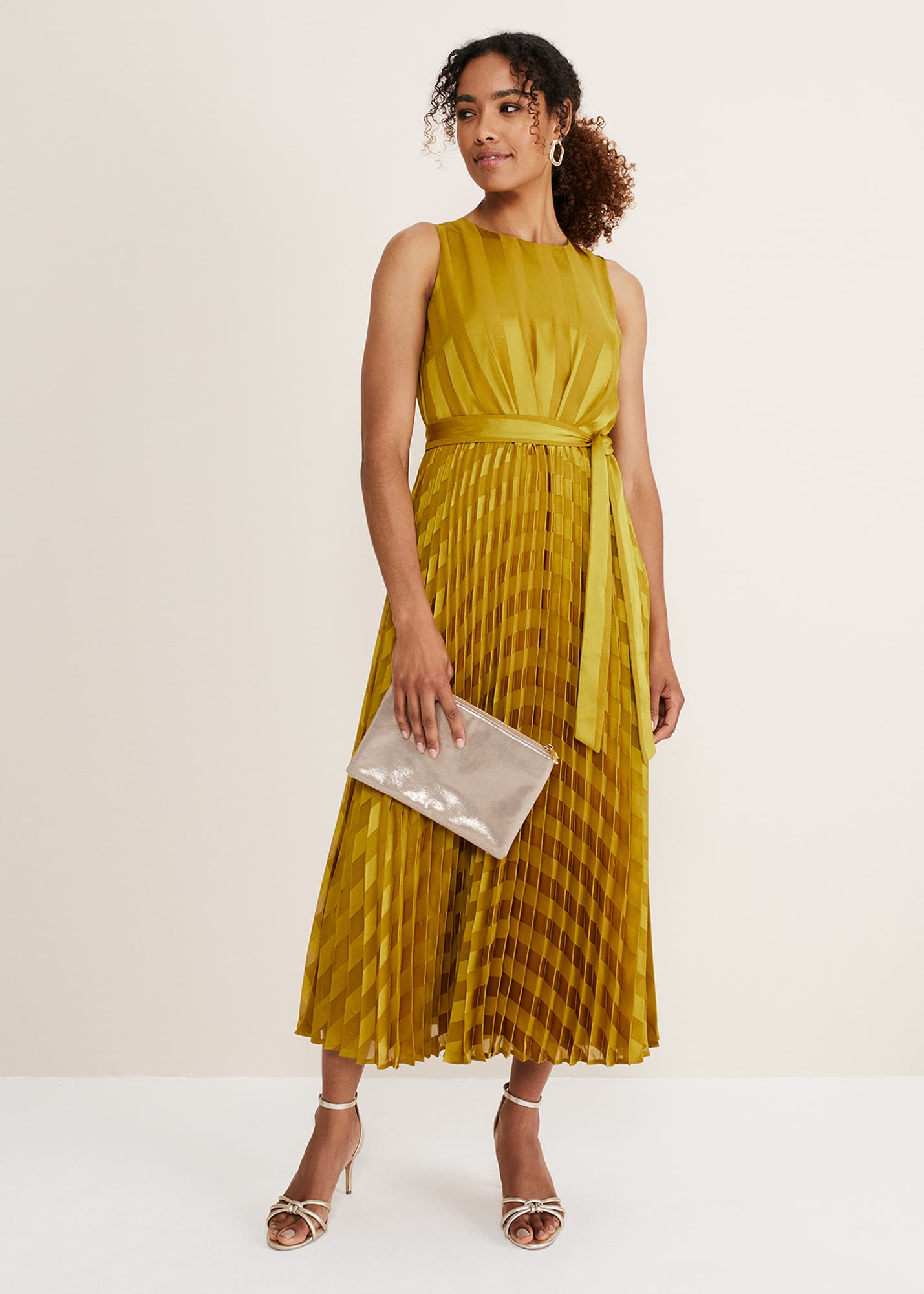 Phase Eight Women's Beverley Jacquard Stripe Midaxi Dress