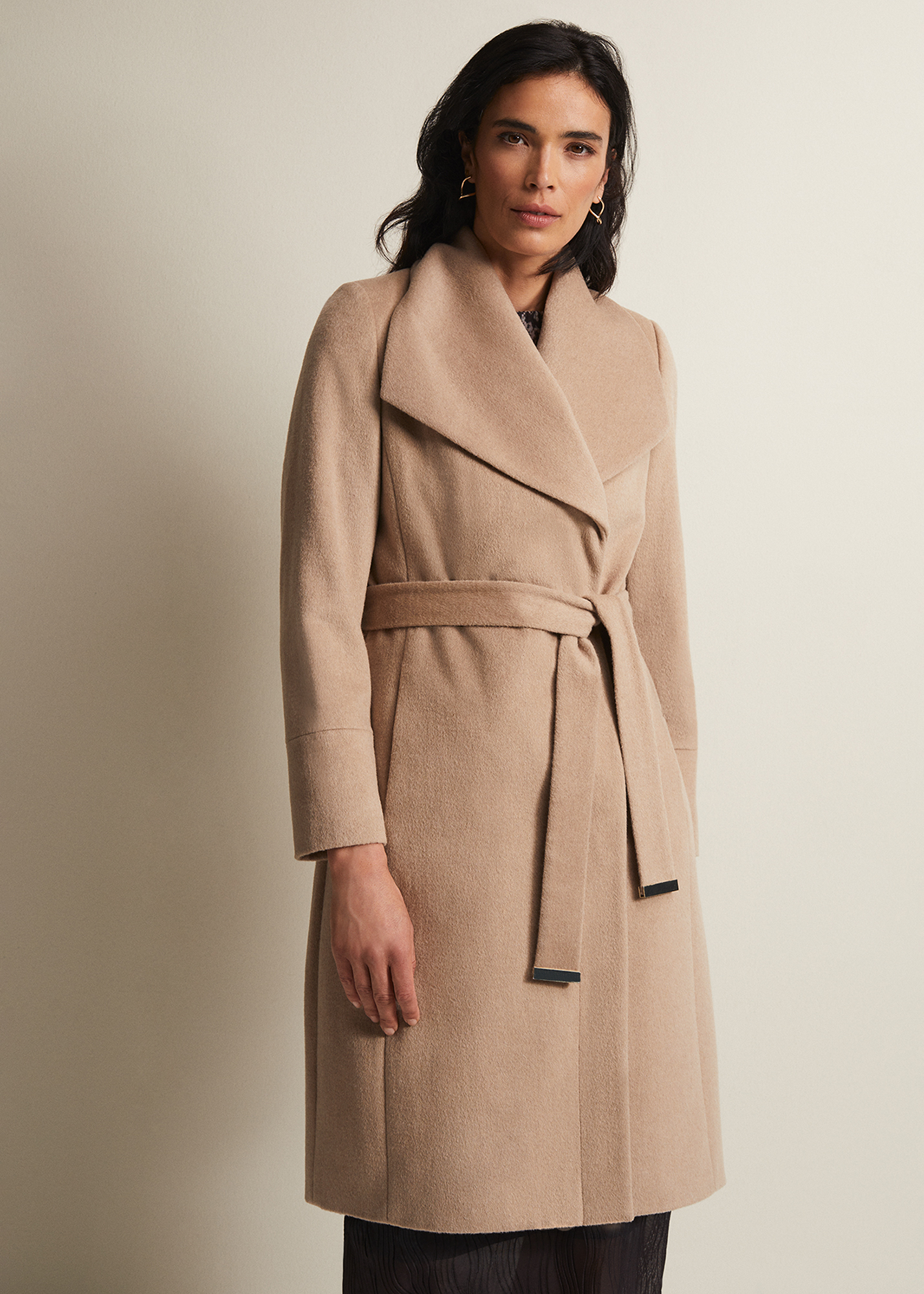 Phase Eight Women's Nicci Camel Wool Belted Coat