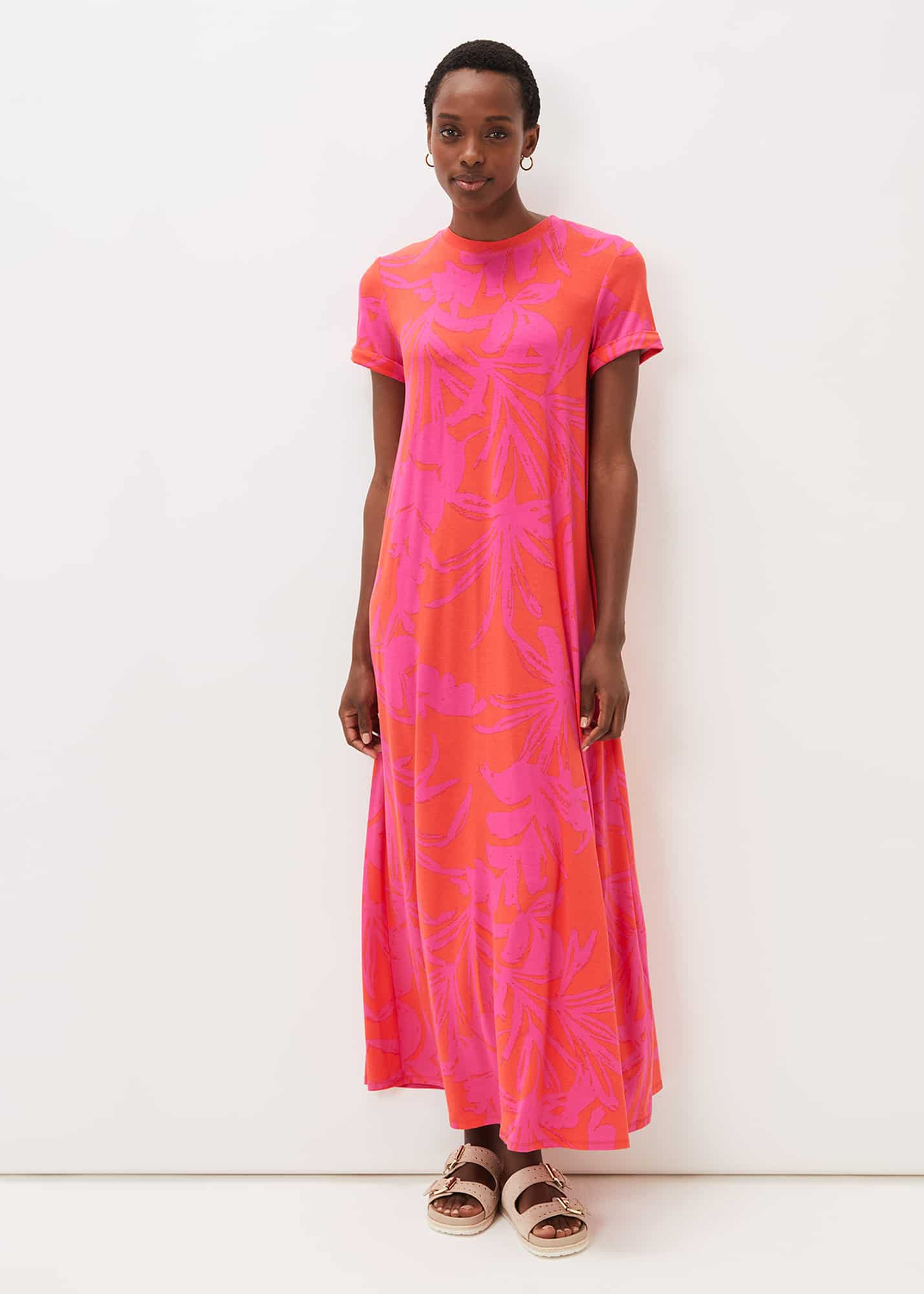 phase eight women's michaela palm print maxi dress