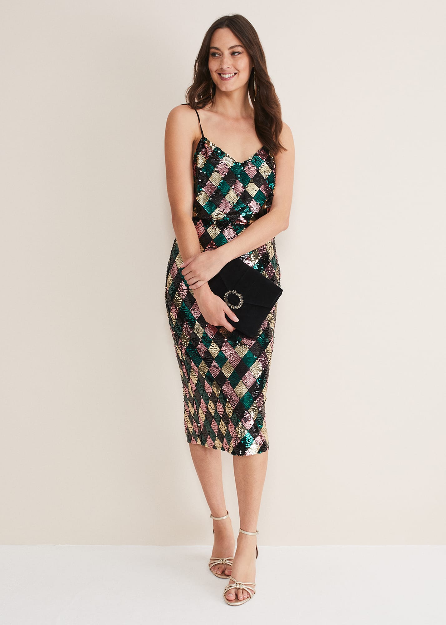 Phase Eight Women's Mari Diamond Sequin Midi Skirt Co-Ord