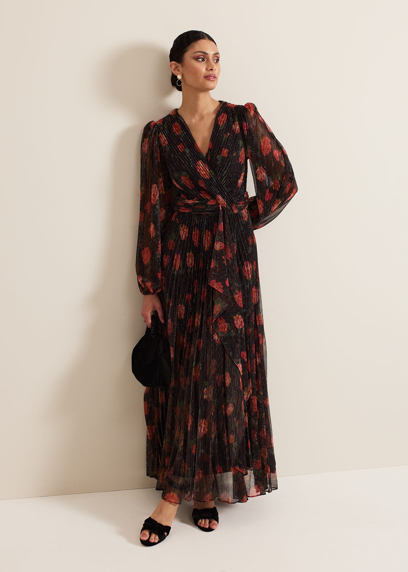 Phase Eight Women's Kenzia Wrap Floral Shimmer Maxi Dress