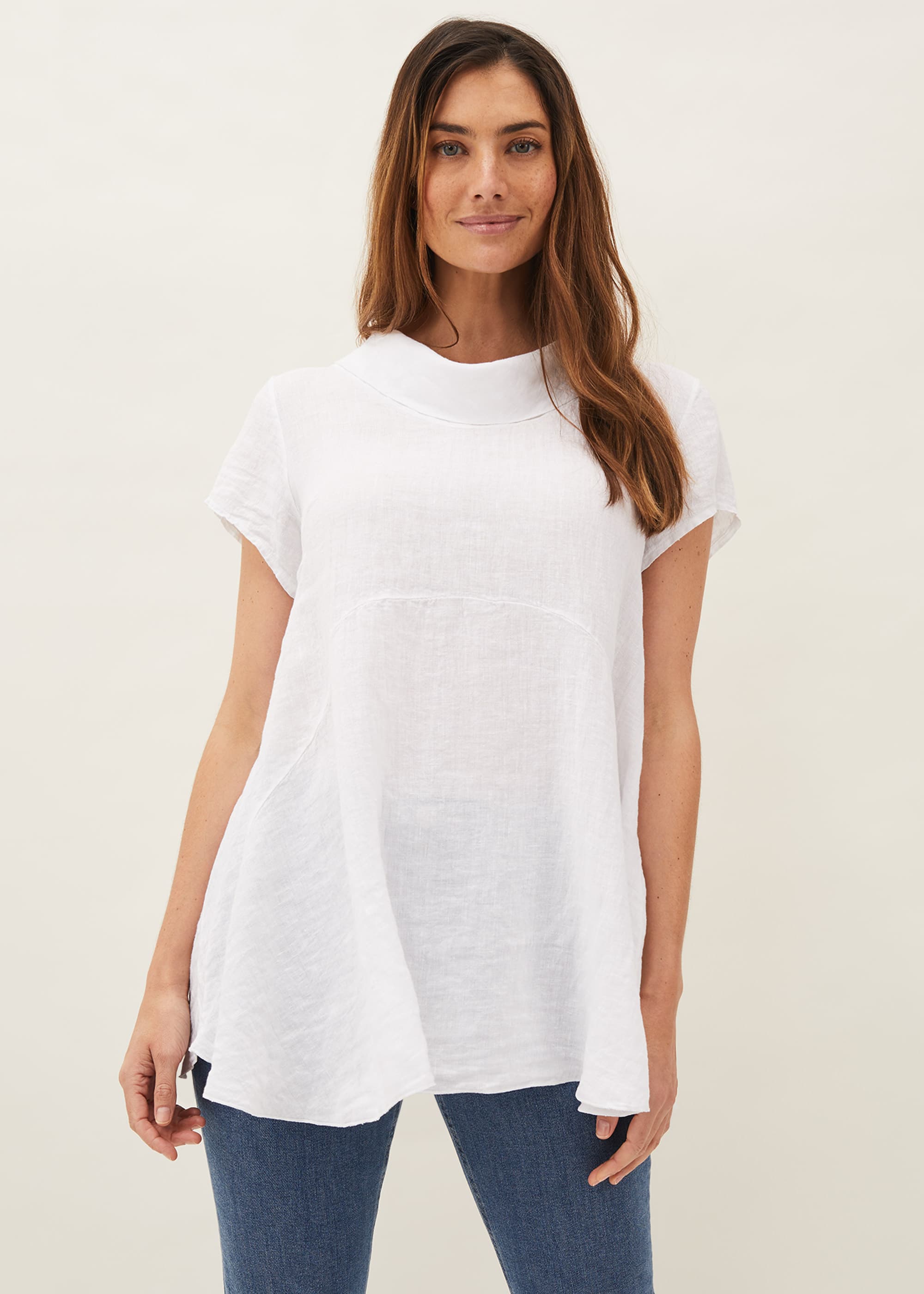 Phase Eight Women Margo Longline Linen Blouse