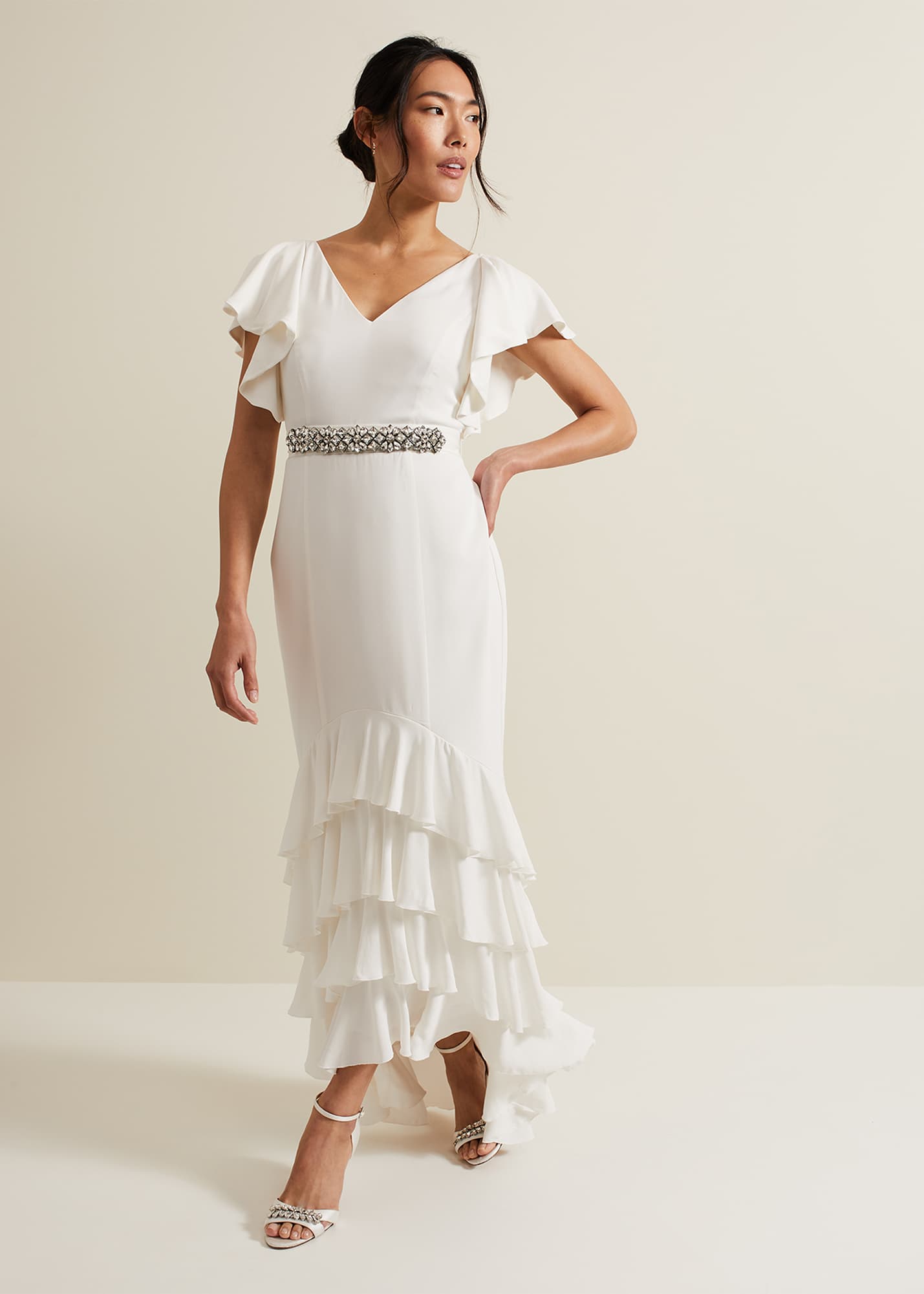 Phase Eight Women's Ellery Frill Maxi Wedding Dress