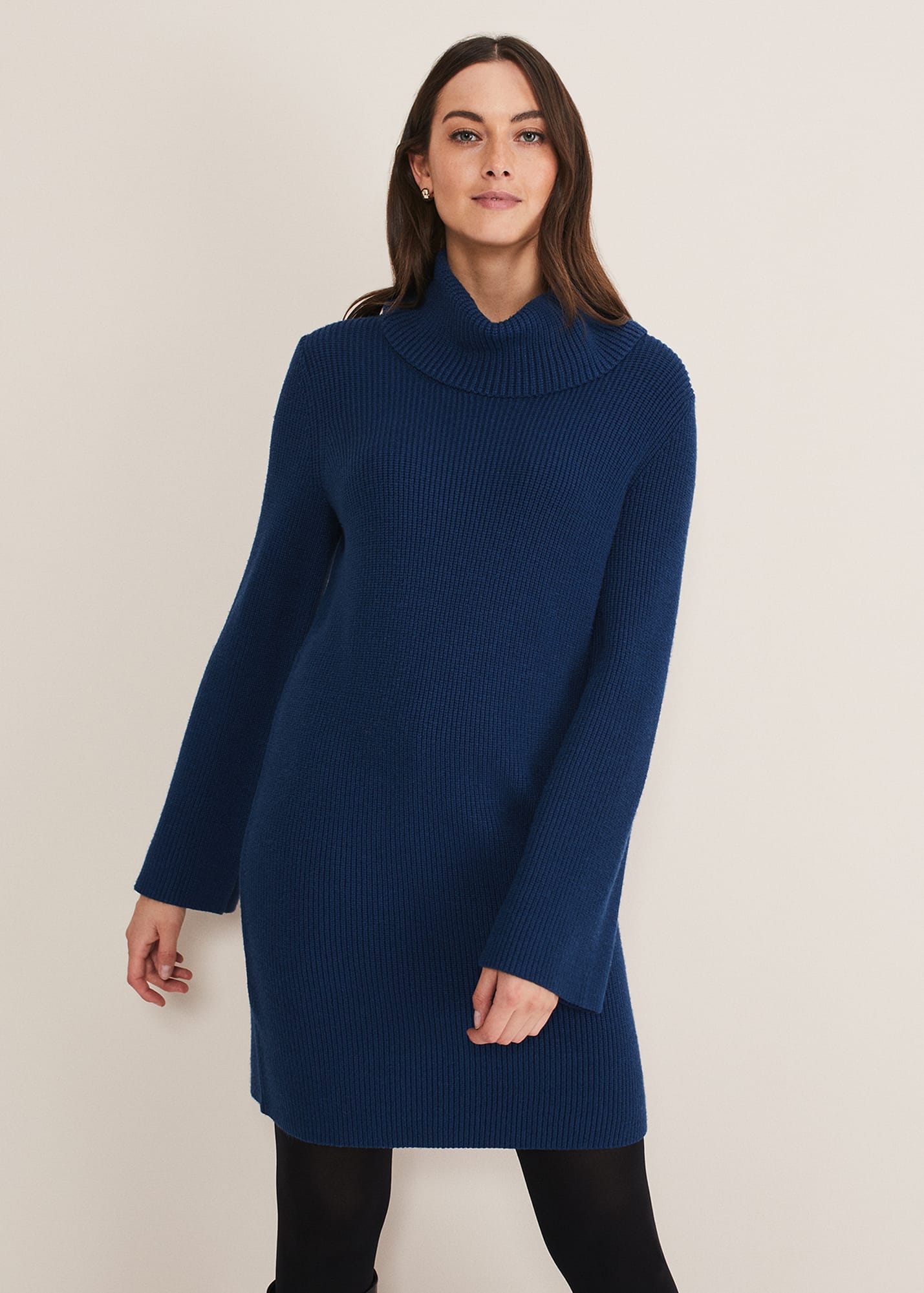 phase eight women's saffie cosy ribbed sleeve knit dress